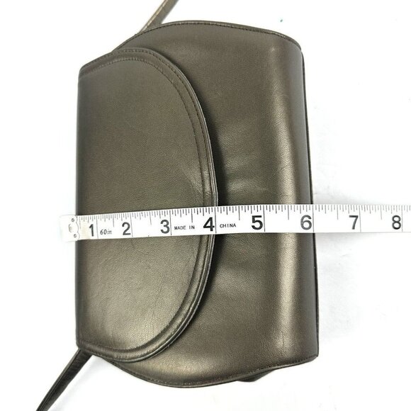 Frenchy of California Shoulder Handbag Gray Brown Leather Purse - Picture 8 of 9